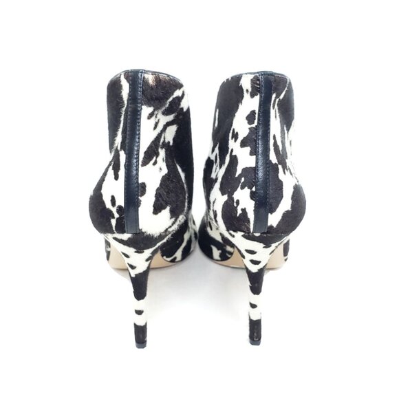 Gianvito Rossi Vamp Cowhide Haircalf Peep Toe Booties Heels EU 38.5 US 8-8.5 - Picture 4 of 12